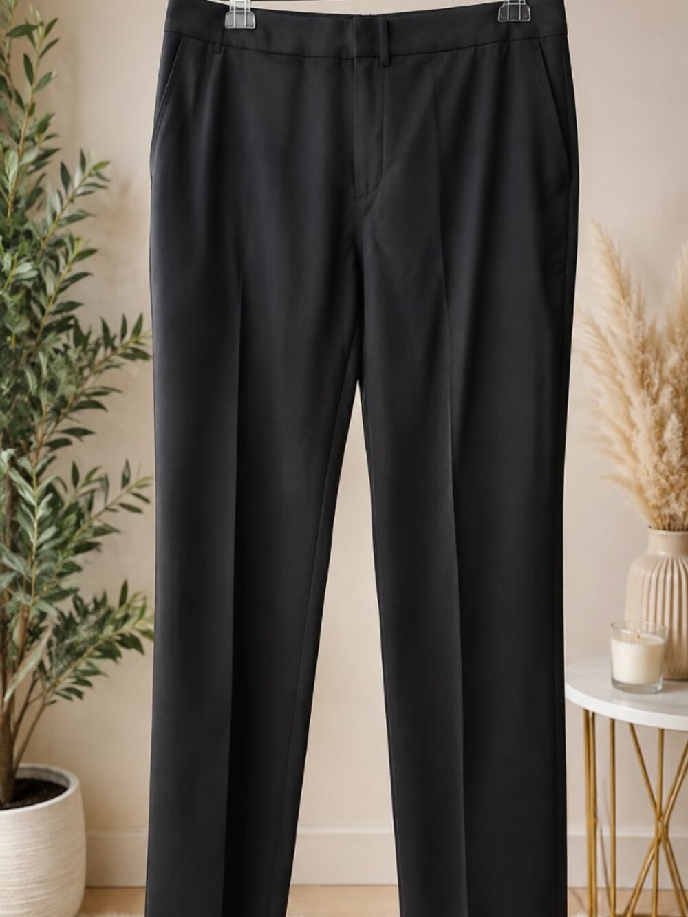 JF J.Ferrar Mens Slim Fit Dress Pants Gray Textured 34 x 30